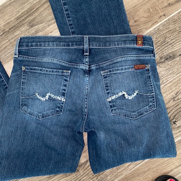 7 For All Mankind Med Blue Crystal Pocket Bootcut - Picture 4 of 4